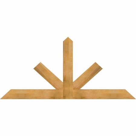 Ekena Millwork Saratoga Rough Sawn Timber Gable Bracket, Western Red Cedar, 84"W x 38"H x 2"D x 6"F, 11/12 Pitch GBW084X38X0206SAR00RWR